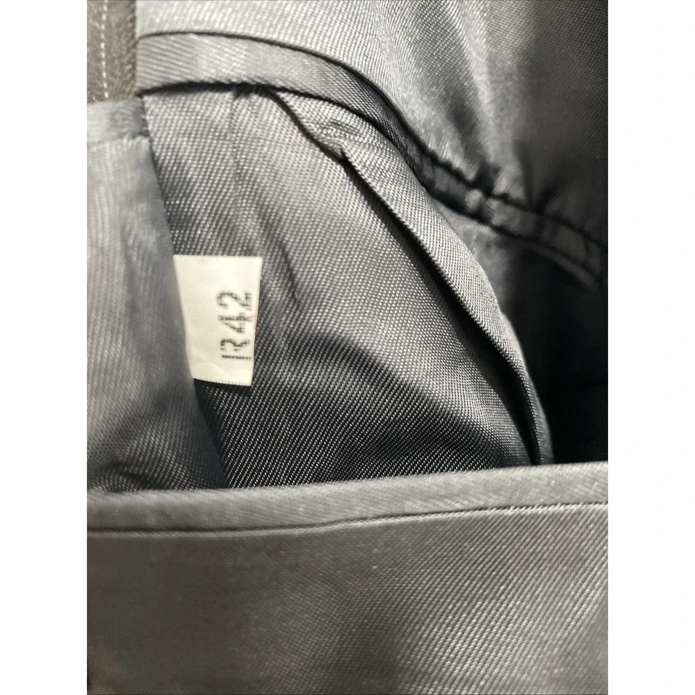 Jones of New York Mens Suit Black Pin Stripe‎ Wool Coat Size 42R Pants Read
